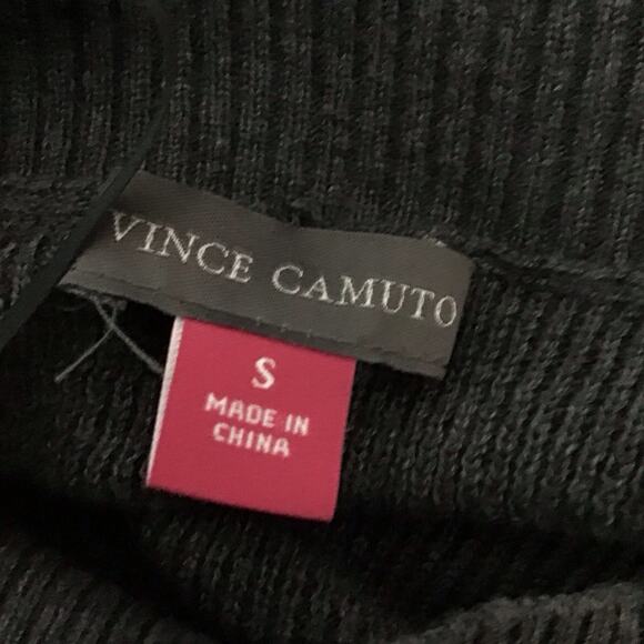 Vince Camuto Women’s Green Gray Colorblock Button Shoulder Tunic Sweater Sz S - Picture 3 of 12